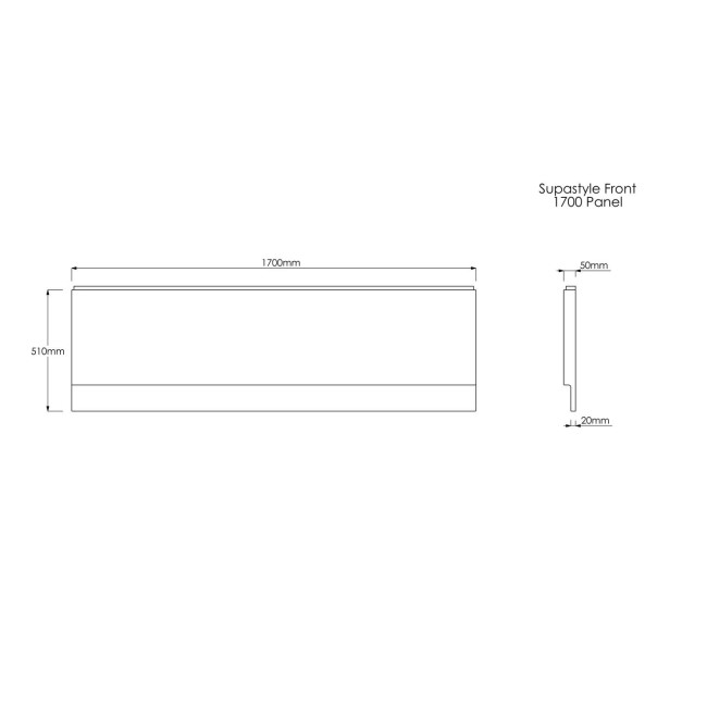 1700mm Acrylic Bath Front Panel - Ledbury