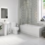 Single Ended 1700mm Shower Bath with Toilet Basin Panels and Bath Screen - Alton