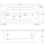 Single Ended Shower Bath with Front Panel & Hinged Chrome Bath Screen with Towel Rail 1800 x 700mm - Alton