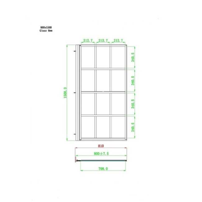 Rutland Single Ended Square Bath with Front Panel & Black Grid Screen - Right Hand 1500 x 700