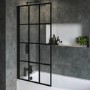 Rutland Single Ended Square Bath with Front Panel & Black Grid Screen - Left Hand 1600 x 700