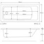 Rutland Square Single Ended Bath - 1700 x 700mm