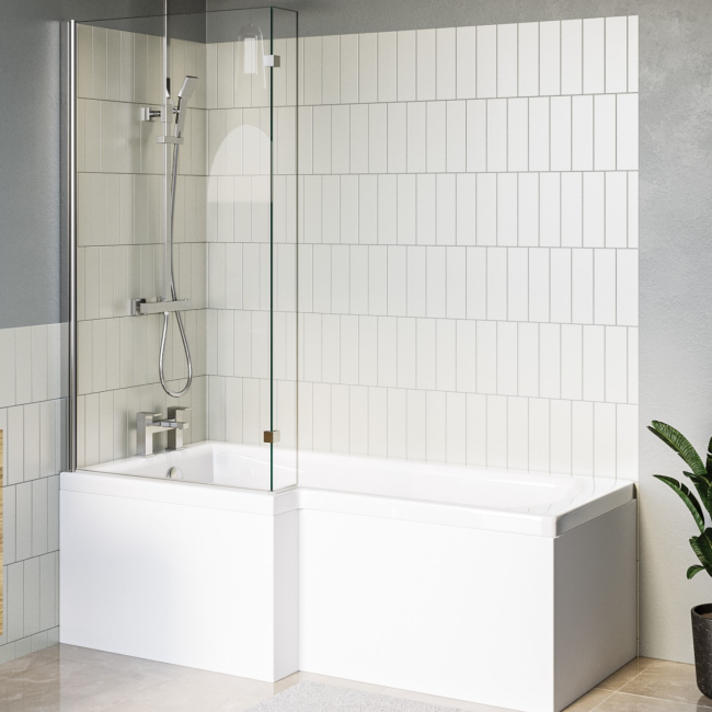 1500mm Left Hand Shower Bath Suite with Toilet Basin & Panels - Lomax