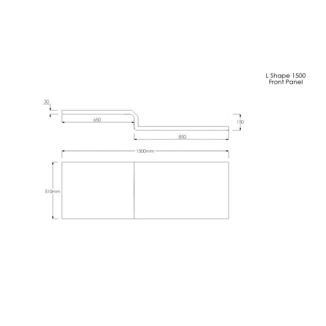 Lomax 1500 x 850 L Shaped Shower Bath Right Hand with Front Panel and 1450mm Chrome Bath Screen with Towel Rail