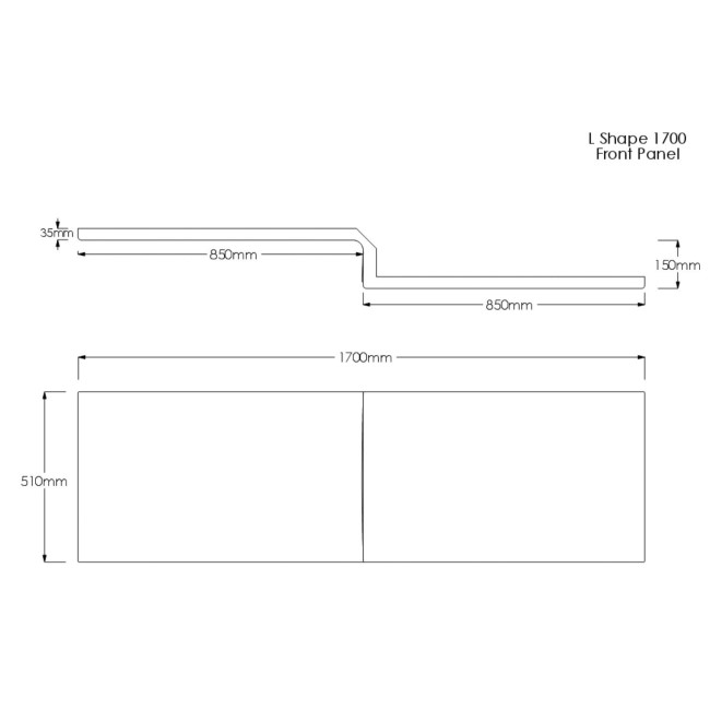 L Shape Shower Bath Left Hand with Front Panel & Chrome Bath Screen 1700 x 850mm - Lomax