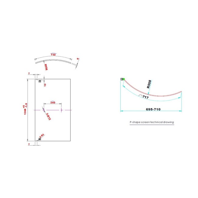 P Shape Shower Bath Left Hand with Front Panel & Chrome Bath Screen 1700 x 850mm - Portland