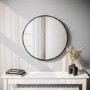 Round Black Wall Mirror - 60cm - Alcor