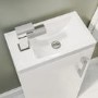 Close Coupled Toilet and White Gloss Basin Vanity Unit Cloakroom Suite - Ashford