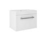 600 mm White Wall Hung Vanity Unit with Basin and Chrome Handles - Ashford