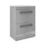 600mm Grey Freestanding  Drawer Vanity Unit with Basin and Chrome Handles - Ashford