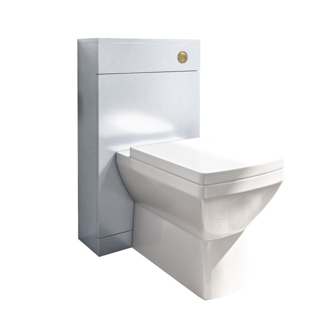 500mm White Back to Wall Toilet Unit and brass fittings - Ashford