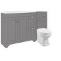 1400mm Grey Toilet and Sink Unit with Traditional Toilet - Baxenden