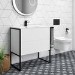 1000mm White Freestanding Vanity Unit with Basin - Nero