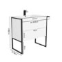 1000mm White Freestanding Vanity Unit with Basin - Nero