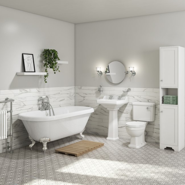 Traditional Double Ended Freestanding Bath Suite with Toilet & Basin - Park Royal