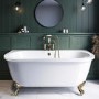 Freestanding Double Ended Back to Wall Bath with Brushed Brass Feet 1700 x 745mm - Park Royal