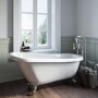 Freestanding Single Ended Roll Top Slipper Bath with Chrome Feet 1555 x 725mm - Park Royal