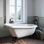 Freestanding Single Ended Roll Top Slipper Bath with Black Feet 1700 x 710mm - Park Royal