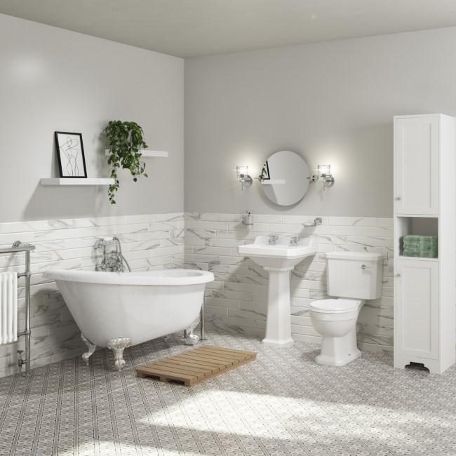 Traditional 1690mm Freestanding Slipper Bath Suite with Toilet & Basin - Park Royal