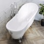 Freestanding Single Ended Roll Top Slipper Bath with Chrome Feet 1625 x 695mm - Lunar