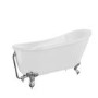 Freestanding Single Ended Roll Top Slipper Bath with Chrome Feet 1625 x 695mm - Lunar