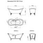 Freestanding Double Ended Roll Top Bath with Brushed Brass Feet 1750 x 740mm - Park Royal