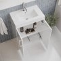 600 mm White Freestanding Vanity Unit with Basin and Chrome Handles - Ashford