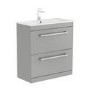 800mm Grey Freestanding Vanity Unit with Basin and Chrome Handles - Ashford