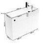 1100mm White Right Hand Toilet and Sink Unit with Square Toilet and Black Fittings - Bali