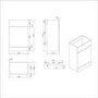 1100mm White Right Hand Toilet and Sink Unit with Square Toilet and Black Fittings - Bali