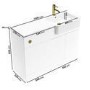 1100mm White Right Hand Toilet and Sink Unit with Brass Fittings - Unit & Basin Only - Bali