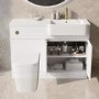 1100mm White Right Hand Toilet and Sink Unit with Brass Fittings - Unit & Basin Only - Bali