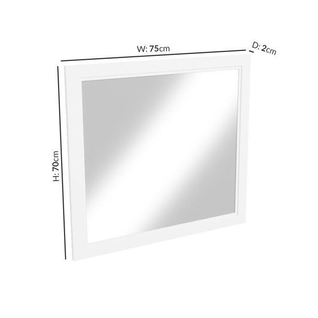 Rectangular White Bathroom Mirror 750 x 700mm - Camden