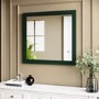 Rectangular Green Wall Mirror 750 x 700mm - Camden