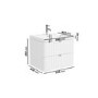 600mm White Wall Hung Vanity Unit with Basin and Chrome Handles - Empire