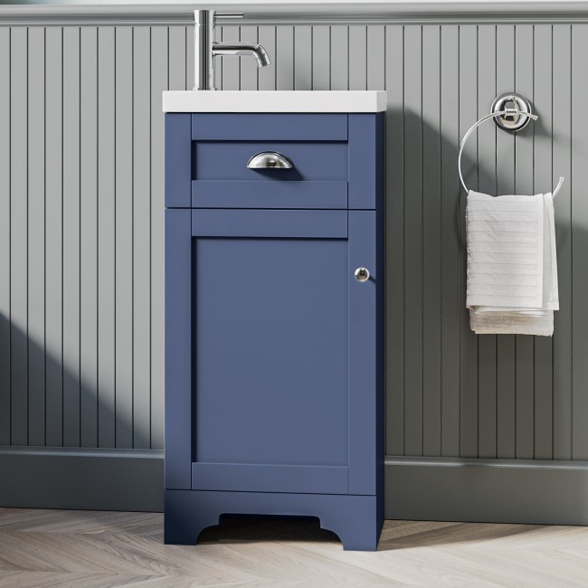 400mm Blue Cloakroom Vanity Unit with Basin - Baxenden