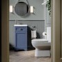 Baxenden Cloakroom Toilet Suite with Blue Floorstanding Vanity Unit and Basin