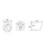 Matt White Wall Hung Rimless Toilet with Soft Close Seat Grohe Cistern Frame and Chrome Flush - Verona