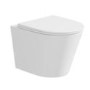 Matt White Wall Hung Rimless Toilet with Soft Close Seat White Glass Sensor Pneumatic Flush Plate 1170mm Frame & Cistern - Verona