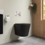 Matt Black Wall Hung Rimless Toilet with Soft Close Seat - Verona