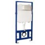 Wall Hung Toilet with Soft Close Seat White Glass Sensor Pneumatic Flush Plate 1170mm Frame & Cistern - Alcor