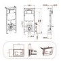 Wall Hung Toilet with Soft Close Seat White Glass Sensor Pneumatic Flush Plate 1170mm Frame & Cistern - Alcor