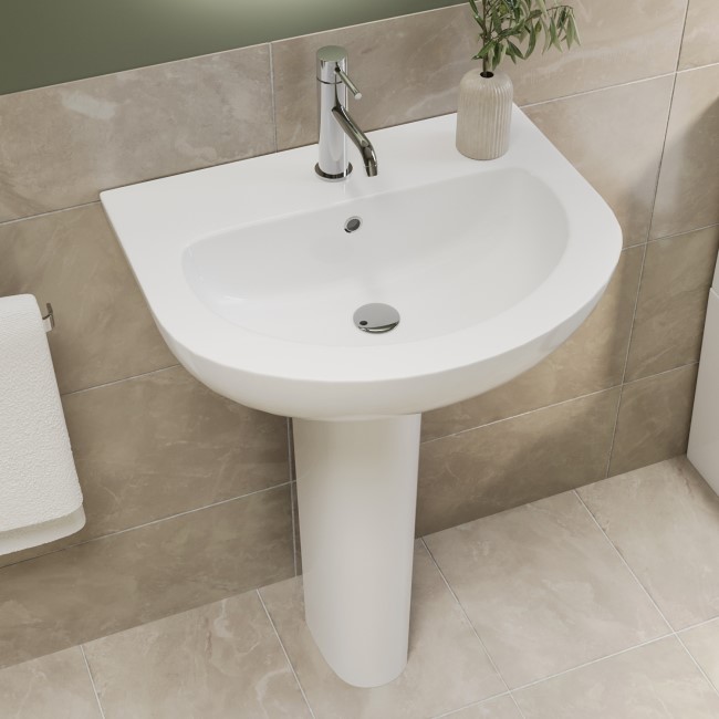 Modern Pedestal Basin 550mm - Newport