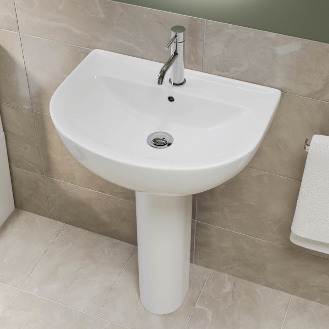 Modern Pedestal Basin 550mm - Newport