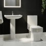 Rimless Close Coupled Toilet and Basin Suite - Ashford