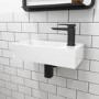 Indiana Rimless Comfort Height CC WC and Soft Close Slim Seat and Detroit Wall Hung Basin Suite