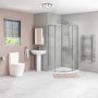 Carina 900x900mm Quadrant Enclosure with Newport Toilet and Basin Suite