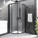 Black 8mm Glass Quadrant Shower Enclosure with Shower Tray 800mm - Pavo