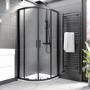 Black 8mm Glass Offset Quadrant Shower Enclosure 900x760mm - Pavo