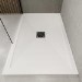 1000x800mm Rectangular Shower Tray with Waste - White Stone Resin Low Profile - Harmony